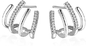 Το νύχι διαμόρφωσε 925 ασημένια σκουλαρίκια του CZ, καλυμμένα ρόδιο εξαιρετικά ασημένια σκουλαρίκια στηριγμάτων